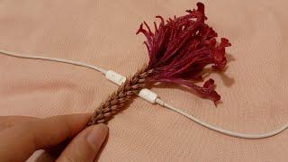 ASMR Rubbing Apple Earphone Mic with King Coral (Celosia) flower/Tingly/No Talking 