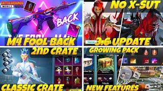 M4 Fool Back 3.6 Update | No X-Sut 3.6 Update Bgmi | Next Classic Crate Bgmi | New Growing Pack Bgmi