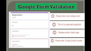 Google Form Validation | mobile number, email validation | regular expression | validate google form