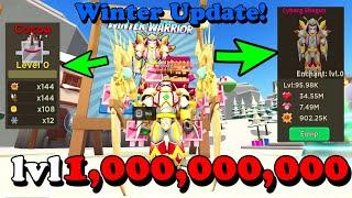 Got Winter Warrior and Pets and Reached Lvl 1Billion!-Giant Simulator