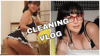 SEXY CLEANING MY HOUSE IN MAID COSTUME