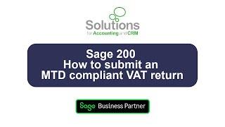 Sage 200 - How to submit an MTD compliant VAT return