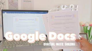 DIGITAL NOTETAKING USING MICROSOFT WORD I Aesthetic MS word notes free template ft. Hyperwrite