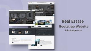 How To Make A Website Using HTML CSS Bootstrap - Real Estate Website - Bootstrap Website Design