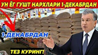 ГУШТ УН ЁГ БАЛИК НАРХЛАРИ 1-ДЕКАБРДАН УЗГАРДИ 1 ДЕКАБРЬ 2024Г.