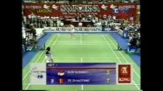 Final Uber Cup di Hongkong - Susi Susanti VS Ye Zhaoying (Set 1) @ RCTI 25 Mei 1996