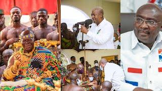 Mahama Makes Otumfuo Laugh As He Möck Bawumia With His Fake Promises To Trap Ashanti's For Vote.....