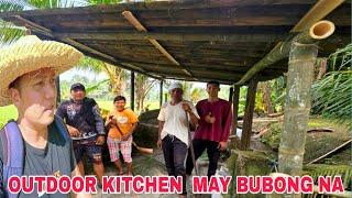 Finally may bubong na OUTDOOR KITCHEN sa bukid...Tulong tulong magkakapated