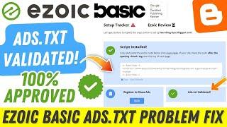 Ezoic Basic Ads.txt Problem Fix 2023 | Ezoic Basic Ads Setup Blogger 2023 | Ads.txt Approved