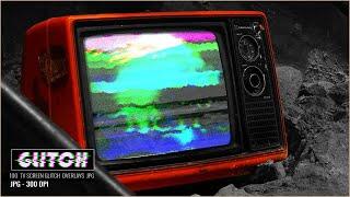 100 VHS Glitch TV Screen Overlays JPG Vol.2