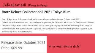 New Bratz Tokyo Collector Doll 2021