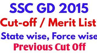 SSC Constable GD CUT-OFF Merit List State wise, Force wise Male Female cut off