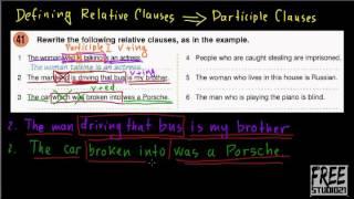 Как перестроить defining relative clause в participle clause