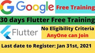 Google Free Training | Flutter Free Training | Free 30 days Webinar by Google | Free Course Online