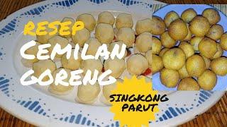 Resep cemilan goreng kesukaan anak-anak! olahan singkong parut isi meses! hanya 3 bahan