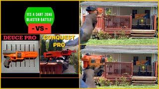 Dart Zone Blaster Battle!  The Deuce Pro -VS- The Conquest Pro!  #shorts #nerf #dartzone #blasters