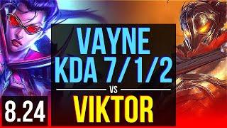 VAYNE vs VIKTOR (TOP) | 2 early solo kills, KDA 7/1/2 | Korea Master | v8.24