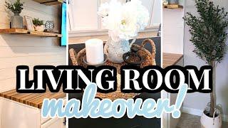 LIVING ROOM MAKEOVER! /  LIVING ROOM HOME DECOR IDEAS DECORATE WITH ME & Diy built ins!
