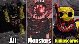 All Entities/Jumpscares - Residence Massacre Night 2 Roblox