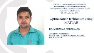 Optimization techniques using MATLAB (Session-10)