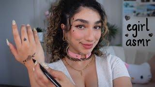 ASMR • cute egirl in class tattoos your face 