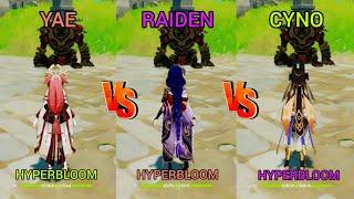 Yae Miko vs Raiden vs Cyno Hyper bloom Comparison, who is the best...?