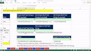 Excel Magic Trick 972: Empty Cell or Null Text String in Formulas: Counting Formulas