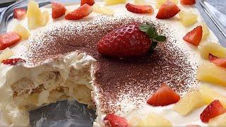 TIRAMISU with Pineapple and Strawberries |  You must try once