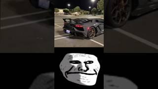 Lamborghini vs Supra exhaust sound troll face meme