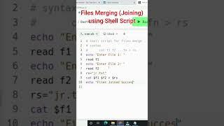 Shell Script for Merging Files in Linux Terminal #Shorts Elangovan Tech Notes