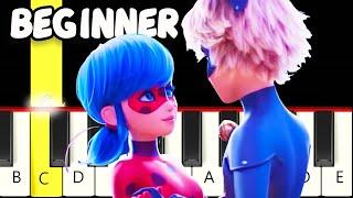 Stronger Together - Miraculous The Movie  - Fast and Slow (Easy) Piano Tutorial - Beginner