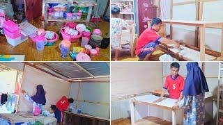 ganti meja dapur, makeover tipis-tipis dapur kayu sederhana