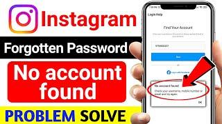 No account found || Instagram ID login problem Solve  || instagram no account found problem fix