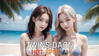 AI Art Lookbook | Twins Daon | Bikini Swimwear Fashion Show | AI Beauty Girl | AI 룩북 실사 그림