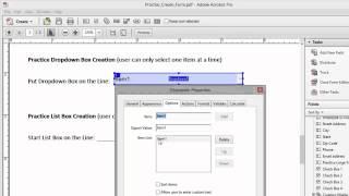 Creating a Dropdown Box in Adobe Acrobat Pro