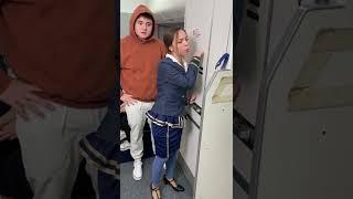 Couple caught in airplane restroom! #shorts