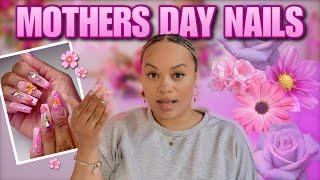 MOTHERS DAY FLORAL NAILS | TIPEX FULL COVER TIPSS | Hard Gel Nails Tutorial