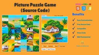 How to Create a Picture Puzzle Game Using HTML, CSS JavaScript (Free Source Codes)