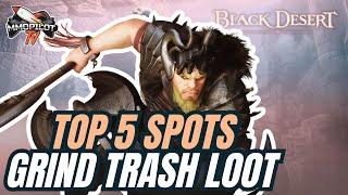 TOP 5 SPOTS GRINDING TRASH LOOT IN BLACK DESERT ONLINE