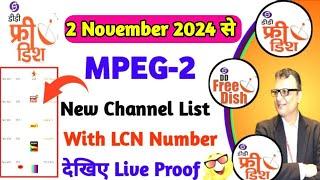 1 November 2024 New Channel List DD Free Dish DD Free Dish New Update Today | MPEG-2 Channel List