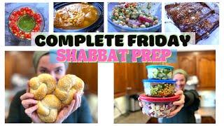 COMPLETE FRIDAY SHABBAT PREP | CHALLAH, SHABBAT DINNER, SALADS, FISH, CHOLENT & DESSERT | FRUM IT UP