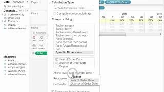 How to create a view with quarter over quarter difference indicated as a percentage in Tableau