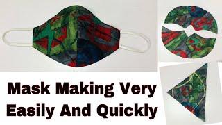 Face mask tutorial very easy in 2 mintues/ How to sew a mask (cutting and stitching)/ mask making