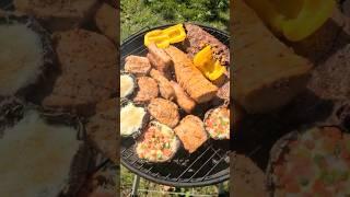 Барбекью, жарим рыбу мясо овощи на мангале в США! / Barbecue, the grill in the USA!