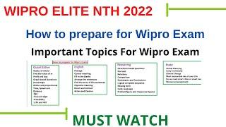 How To Prepare For Wipro Exam || How to crack Wipro Exam || Must Watch