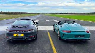 DRAG RACE! PORSCHE 911 TARGA 4S VS 911 SPEEDSTER!