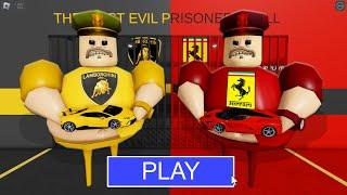 LAMBORGHINI BARRY Vs FERRARI BARRY in BARRY'S PRISON RUN! New Scary Obby (#Roblox)