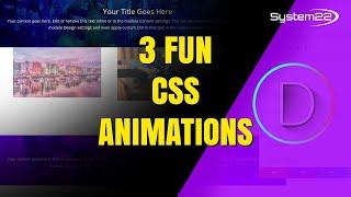 Divi theme tutorial 3 Fun CSS Animations