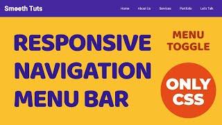 Responsive Navigation Menu Bar + Hamburger Menu Toggle - Only with CSS