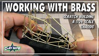 WORKING WITH BRASS: How to scratch build a 1/24 midget chassis using brass and soldering. (ASMR)